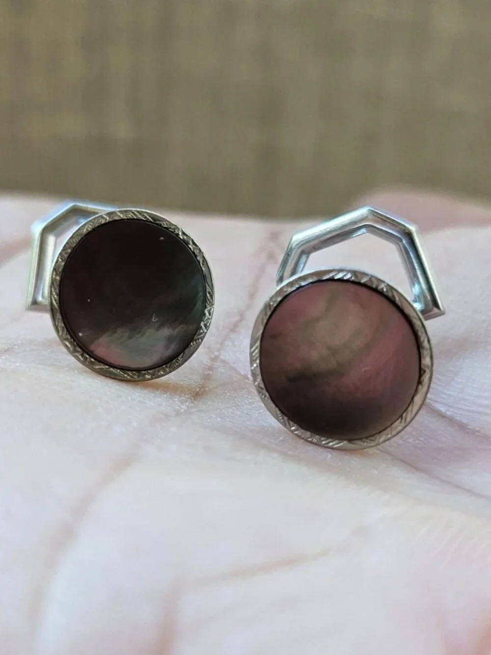 Vintage Cufflinks Men Fashion Jewelry Silver Tone Shirt Cuff Links Stud
